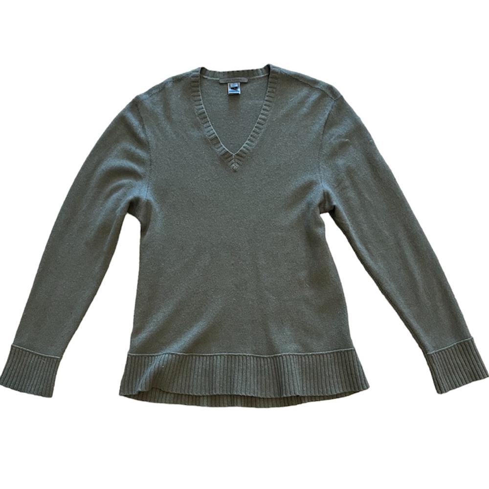 John Varavatos Men’s Fitted XL Merino Wool Cashmere Blend V-Neck Sweater